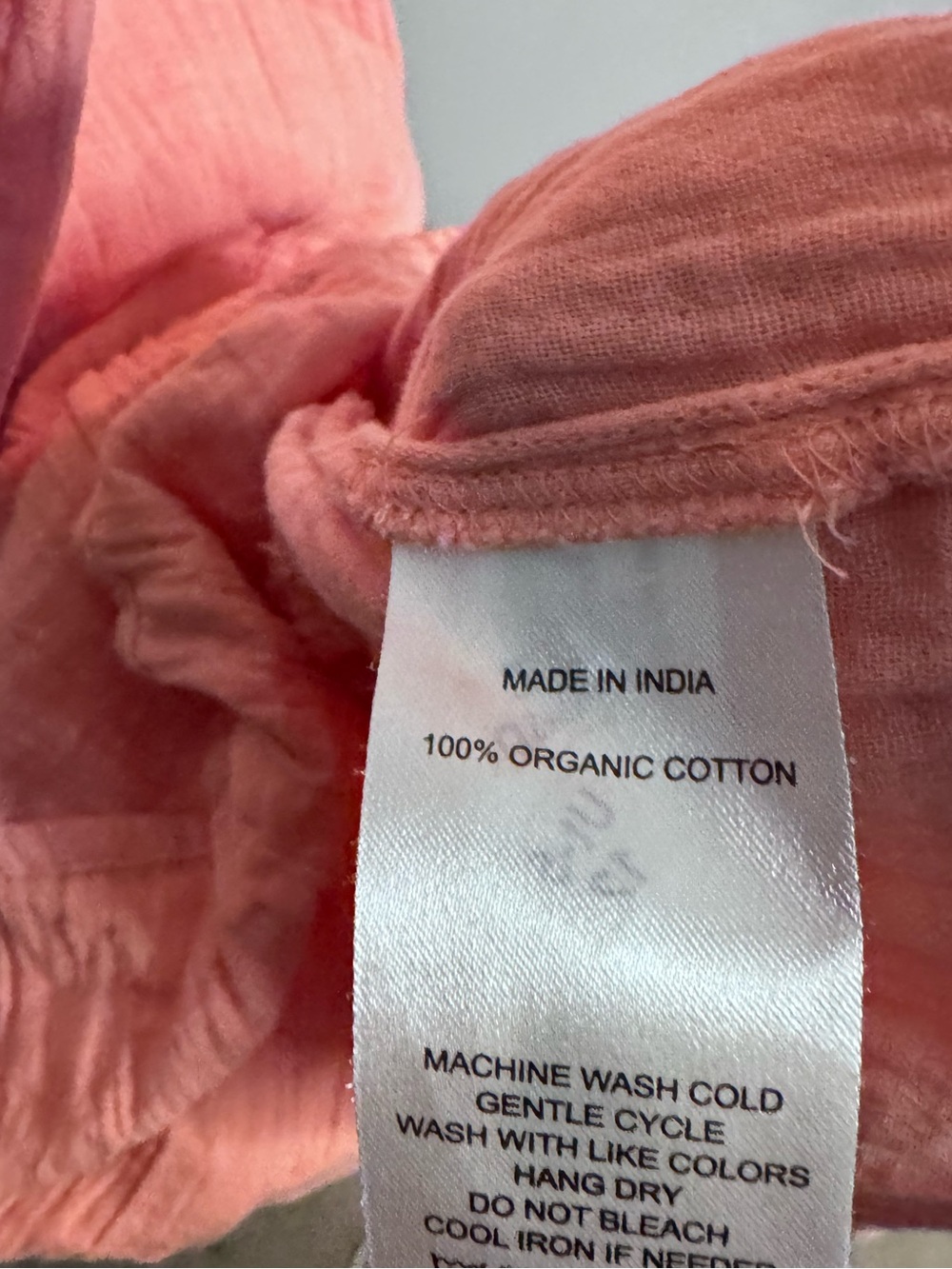 Quince Organic Cotton Gauze Tiered Dress M Coral Pink Boho Bell Sleeve - Picture 6 of 7
